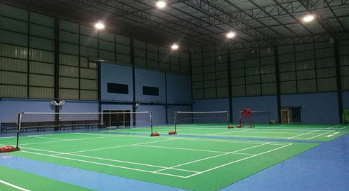 Green indoor multi-court space shown in the proposal