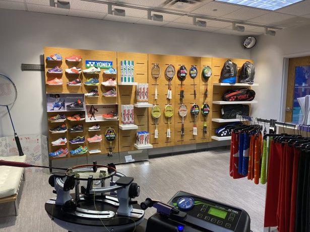 Badminton equipment shop shown in the proposal